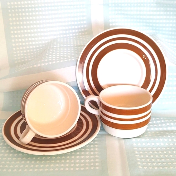 Ironstone 2 Cappuccino/Coffee Cup & Saucer Made in Italy - Picture 6 of 9